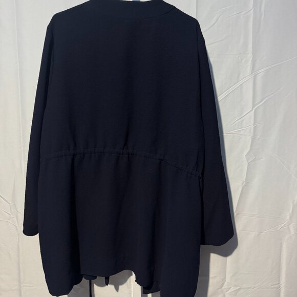 Navy Open front H & M Jacket/Cardigan with Drawstrings Size 24 - Picture 2 of 5